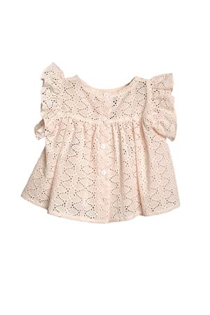 Camicia in cotone pizzo sangallo LITTLE BEAR KIDS | 8206ROSA